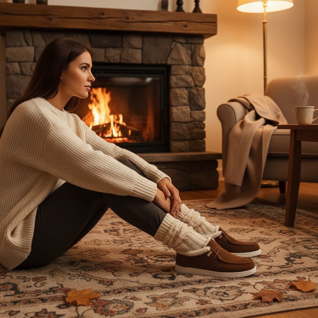 Zapatos de invierno para mujer con forro de pelo, cálidos y cómodos